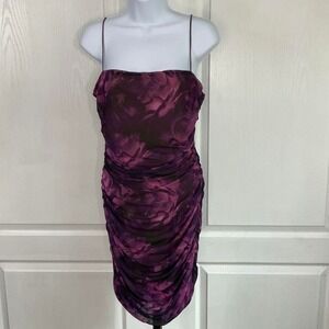 NWT White Fox Boutique Purple‎ Floral Strapless